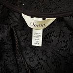 Soma  Black Sheer Coverup Lace Dress V Neck Tassel Tie Vacation Tunic Large Photo 4