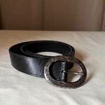 Gap Vintage  Black Leather Oval Buckle Belt Size 32 Western Boho Photo 7