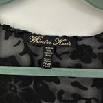 Winter Kate Kimono Topper Floral Velvet Burnout Bohemian kimono silk XS Black Photo 1