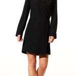 Aritzia  Babaton Black Long Sleeve Mini Wrap Dress In Black Photo 0