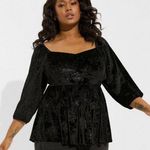 Torrid Women’s Velvet Corset Peplum Top Shirt Black Floral Plus Size 3 Photo 0