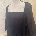 Johnny Was  ELLA SILK COTTON MINI DRESS BLACK EMBROIDERED PUFF SLEEVES Sz XL Photo 13