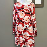 Source Unknown Holiday Santa Pullover Long Sleeve Knee Length Dress- Medium Photo 1