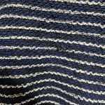 ZARA Striped Textured Mock Neck 3/4 Sleeve Sweater Top Navy White Size Medium Photo 4