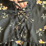 Altar'd State Black Floral Tunic Blouse Photo 4