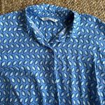 ZARA  blue and white leaf print cotton shirt tunic dress Photo 2