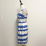 Talbots Blue Ivory Floral Sprint Sleeveless Fit Flare Dress NWT 8 Pleats Pockets Photo 3