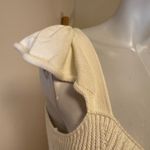 Anthropologie Ribbed Button Front Flutter Sleeve Knit Sweater Tank in Ivory Lg Photo 3