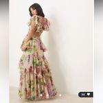 ASOS  DESIGN Petite scoop neck flutter sleeve ruffle tiered midaxi dress in lilac Photo 1