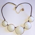 Liz Claiborne Elegant Gold Tone and White Boho Statement Necklace Photo 1