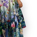 Anthropologie  Midi  Dress Women's Med White Blue Floral Strapless Tunic High Low Photo 10