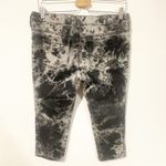 Royal Bones  Juniors 13 Black Grey Skull Print Tie Dyed Cropped Jeans Goth Photo 3