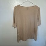 Chico's Chico’s Scoop Neck Half Sleeve Top White Beige Stripes Photo 5