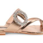 SJP by Sarah Jessica Parker Jinx Crystal Buckle Flat Sandals Gold Size 9 Photo 8