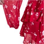 Love Fire Dress‎ Womens Red Size XS Large SleeveFloral Lace V Photo 3