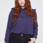 Joanie Clothing Violetta Polka Dot Blouse NEW 18 Blue Photo 0