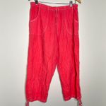 Fresh Produce  100% Cotton Red Pink Pants Flowy Elastic Waist Size XL Women’s Photo 2