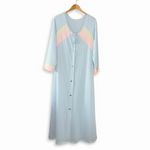 Vintage Sears Womens Pastel Blue Nylon Robe Size M 70s Housecoat Made In USA Size M Photo 1