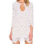 For Love & Lemons Rosalita Mini Dress Lace Scallop Hem Keyhole Fitted Bridal S Photo 2