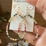 Francesca’s collection multi beaded oval hoop earrings Photo 1