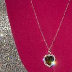 Topaz Birthstone Gemstone Heart Necklace Sterling Silver Orange Photo 6