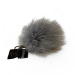 Adrienne Landau  Gray Fox Fur Pom Pom Keychain Bag Charm Soft Fluffy Real Stylish Photo 0