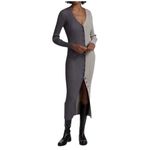 STAUD - Shoko Sweater Dress Gray Colorblock Midi Sz M Photo 1