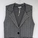 Sioni Sweater Vest Womens Medium Black White Knit Viscose Photo 1