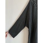 Chico's Chico’s Sweater Pearl Detail Embellished Gray Long Sleeve Career Top Size 3 XL Photo 7