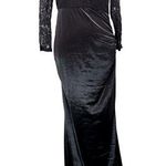 Black Full Length Dress Lace Top On Off Shoulder Bodycon Angel Fashions Formal Size L Photo 0