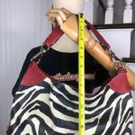 Dooney & Bourke Vintage DOONEY BOURKE Black & White Leather Zebra Stripe Shoulder Bag Photo 8