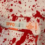 OppoSuits Scary Sherry Bold Red and White Lip Print Pencil Mini Skirt size 8 Photo 9