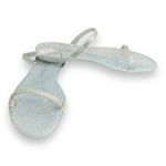 Stuart Weitzman Women's Sawyer Jelly Slide Sandals Silver Glittery Size 6 Photo 5