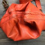 Fossil  Explorer Crossbody‎ Bag Orange Pebbled Leather Zip Top Purse Pockets FLAW Photo 7