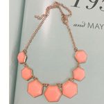 Gold & Orange Hexagon Necklace Photo 1