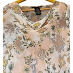 Vintage Sheer Fairy Blouse Shirt Medium Bell Sleeve Whimsy Dainty Y2K Cowl Neck Pink Photo 3