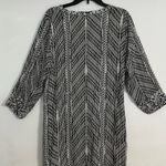 Soft Surroundings  Raven Shift Black and White Dress  3/4 Sleeve Ikat Print Rayon Photo 3