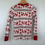 Hanna Andersson Long John Pajamas Top in Dear Deer Women's Size XS 60325 Red Photo 1