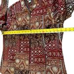 Christopher & Banks Christopher Banks Jacquard Tapestry Blazer Jacket Full Zip Burgundy Womens XL Photo 2