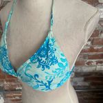 Venus  Blue and White Halter Bikini Top Size D Photo 1