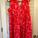SheIn  Vibrant Red and Pink Floral Dress Photo 0