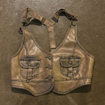 Last Kiss Y2K Brown Leather Cropped Vest Photo 0