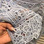 EN SAISON Crochet Light Blue Shirt Dress Size M Photo 5