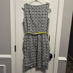 CHAPS  Black and White Colonial Dress with Removable Yellow Belt Women’s Size 10 Photo 5