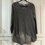 Gray Long Sleeved High Low Shirt with Distressed Cut Out Detailing‎ from Linit Size L Photo 4