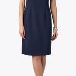 Tahari Elie Arthur S Levine Women Sleeveless Sheath Career Dress Navy Size 8 Photo 0