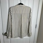 L'Academie L’Academie‎ Revolve striped lace up long sleeves white blouse size medium Photo 2