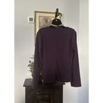 AUW  Shirt Top Womens L Solid Black Stretch Short Sleeves Comfy Stretch Blouse Photo 3