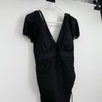 Womens FactMe One Piece Swimsuit XL Black Tummy Control Swim Dress Ruched Side Photo 2