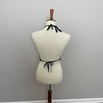 Urban Outfitters Top Halter Cropped Tie Open Back Backless Floral Print Grey Tan Photo 3